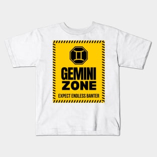 Funny Gemini Zodiac Sign - Gemini Zone, Expect endless banter Kids T-Shirt